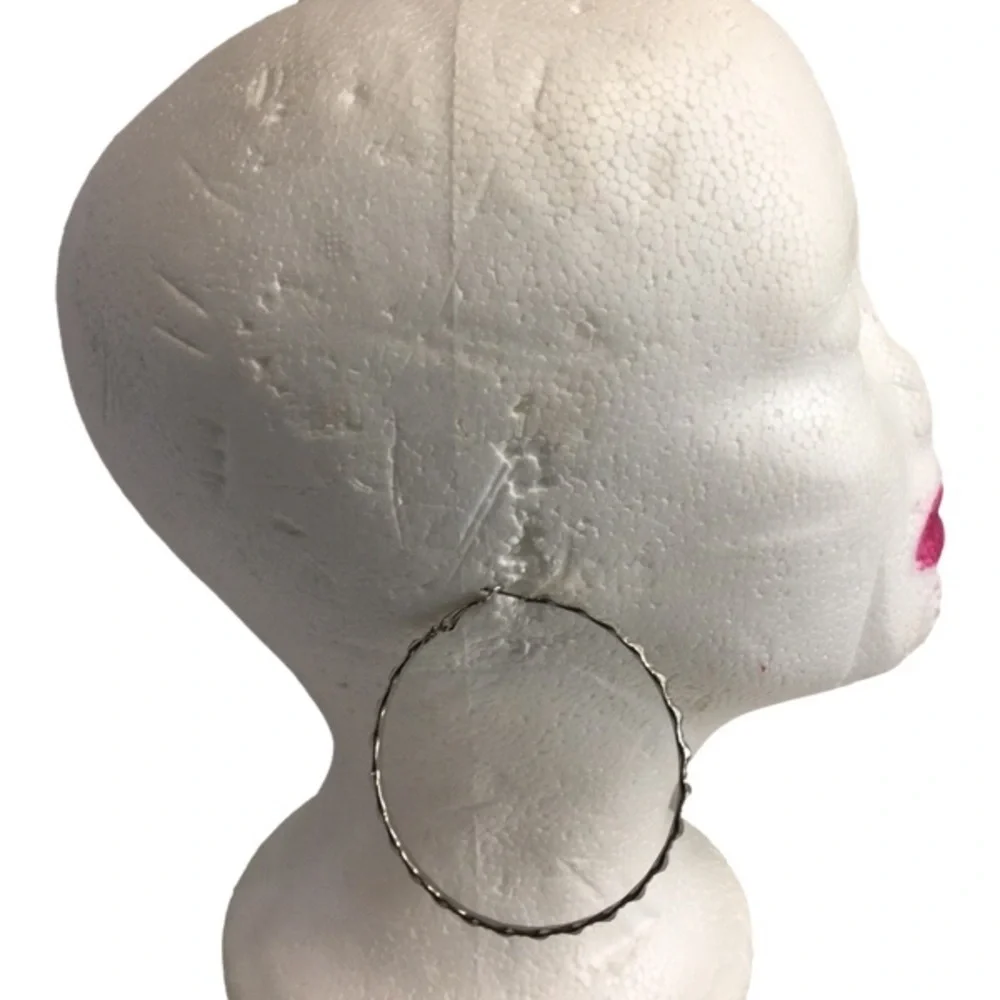 Silver TONE HOOP EARRINGS